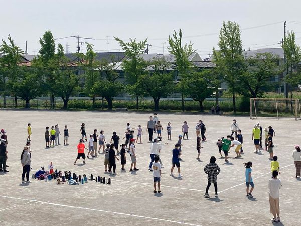 南小学校区新入生歓迎ドッチビー大会