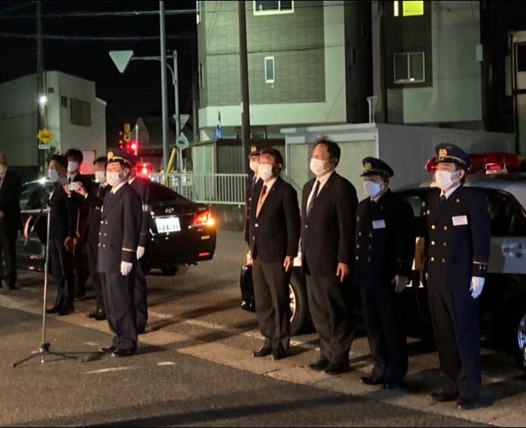 知立市消防団年末警戒の激励